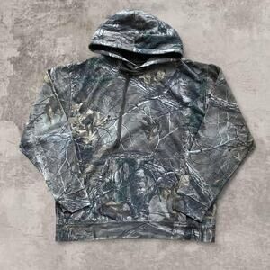 Realtree Blank Camo Hoodie L Hardwoods Gorpcore Cropped Boxy Sweatshirt Hunting